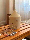 Storage container large with silver buttons (butter yellow)