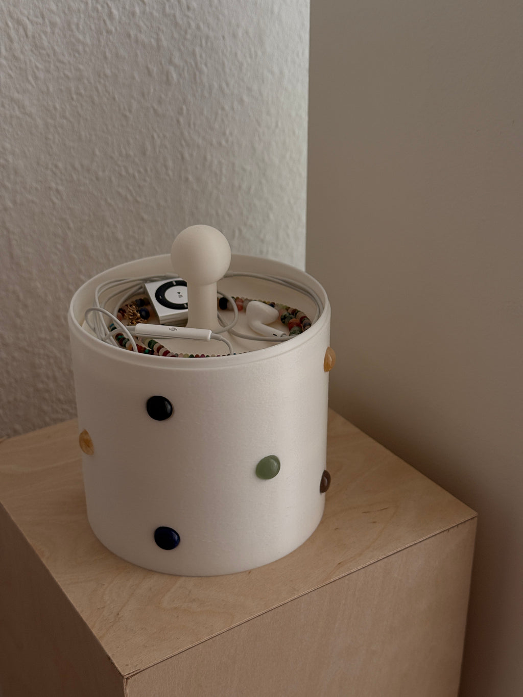 Storage container large with gemstones (white)