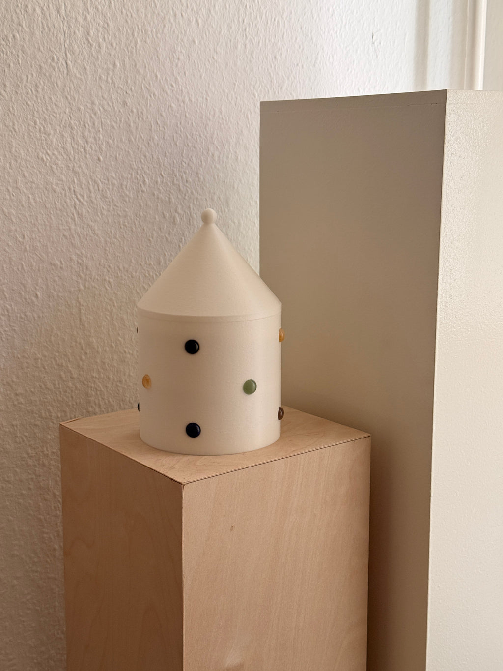 Storage container large with gemstones (white)