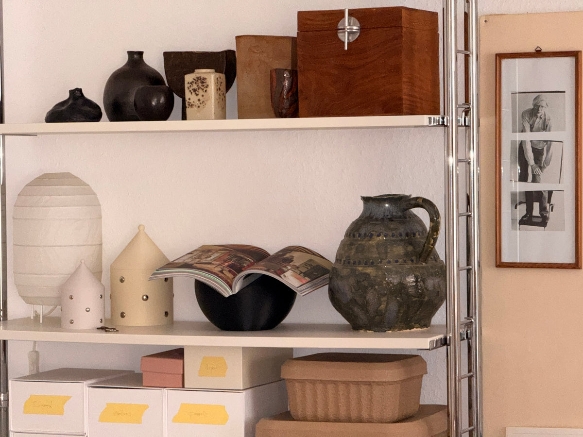 Storage container small with silver dots (taupe)